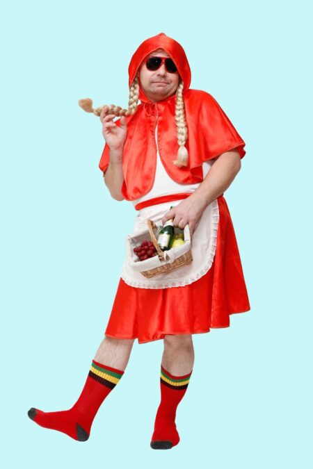 Kostüm der coole Rotkäppchen Gr. XL für Erwachsene inkl. Zubehör. 29,- € für vier Tage. Kostümverleih Chemnitz – Kostüm M-51