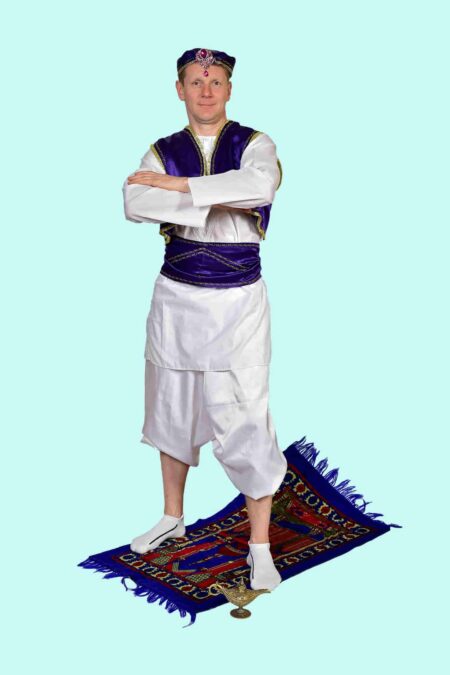 Kostüm Aladin und der fliegende Teppich Gr. XL für Erwachsende. 34,- € für vier Tage.Zubehör inklusive. Chemnitzer Kostümverleih. W-211