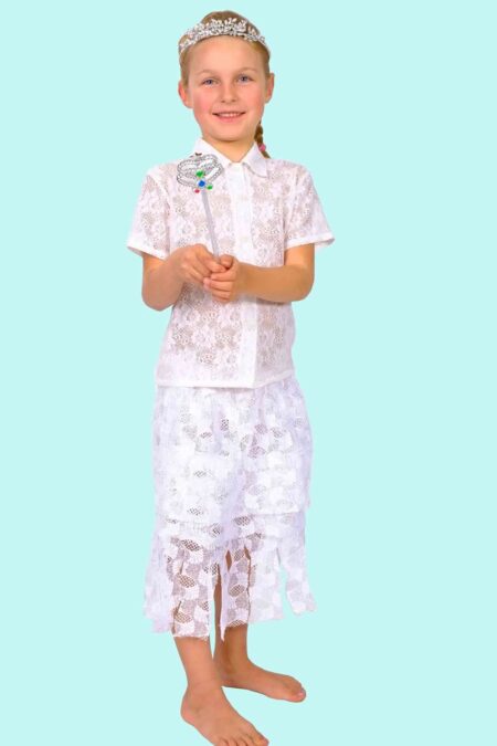 Kostüm Engel Schneeflocke Gr. 134 für Kinder. 19,- € für vier Tage. Zubehör inklusive. Chemnitzer Kostümverleih. W-81