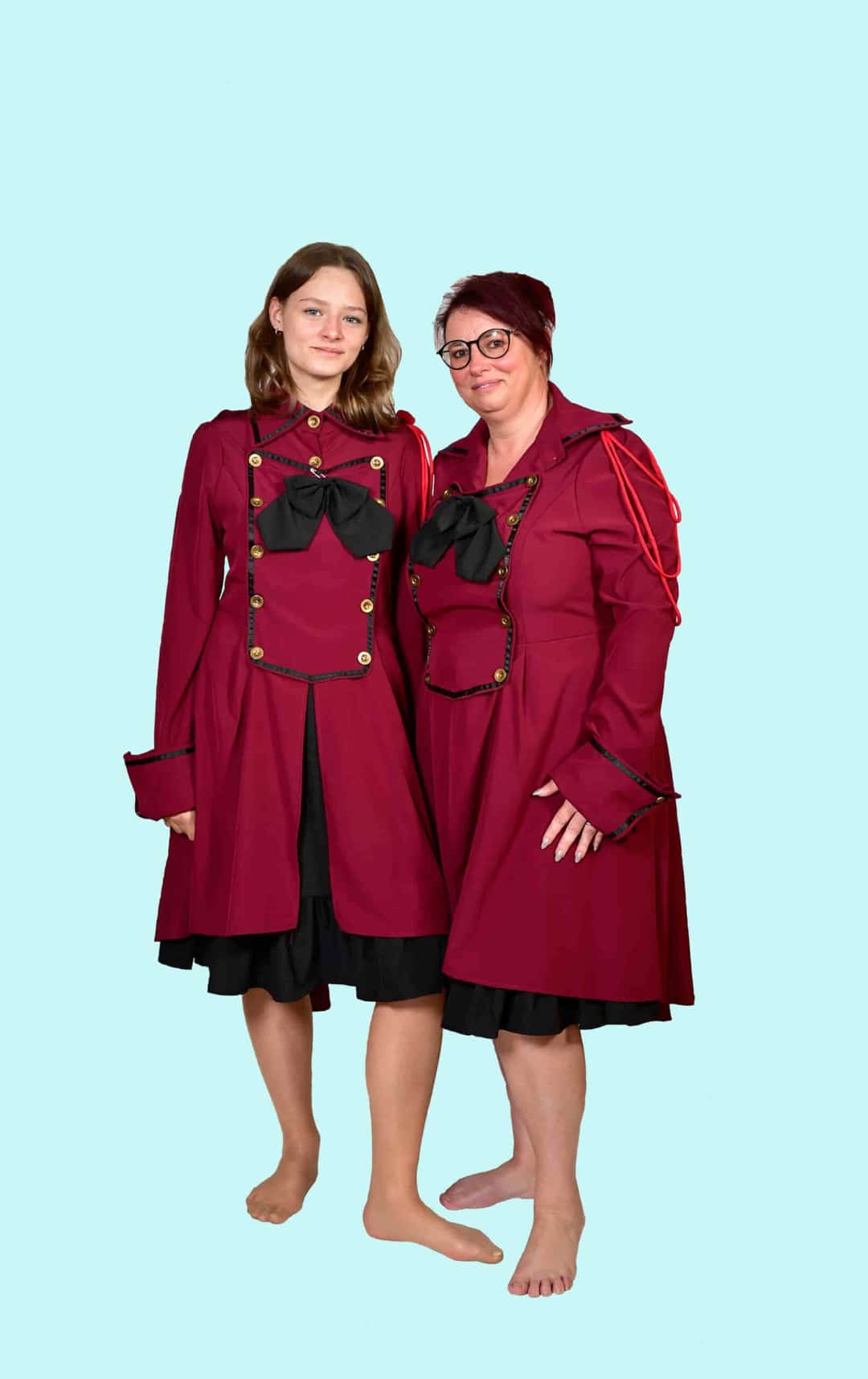 Kostüm Weichnachts Mädels vom Geschenke Verpackservice Gr. S u. L für Erwachsene. 31,- € für vier Tage. Zubehör inklusive. Chemnitzer Kostümverleih. W-86