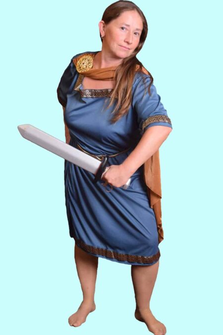 Kostüm Römerin Gladiatorin Gr. 42 für Erwachsende. 28,- € für vier Tage. Zubehör inklusive. Chemnitzer Kostümverleih. W-212