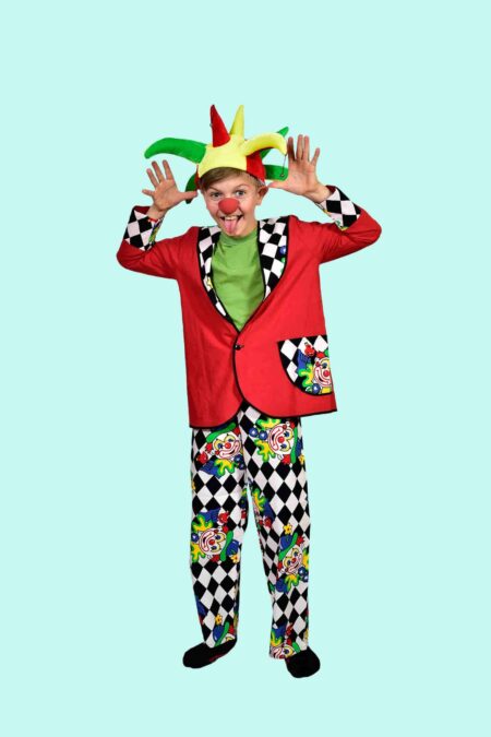 Kostüm Clown Harlekin Gr. 38-40 für Kinder. 12,- € für vier Tage. Zubehör inklusive. Chemnitzer Kostümverleih B-92