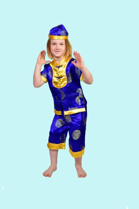 Kostüm blaue Asiatin Gr. 134 für Kinder. 17,- € für vier Tage. Zubehör inklusive. Chemnitzer Kostümverleih. W-216
