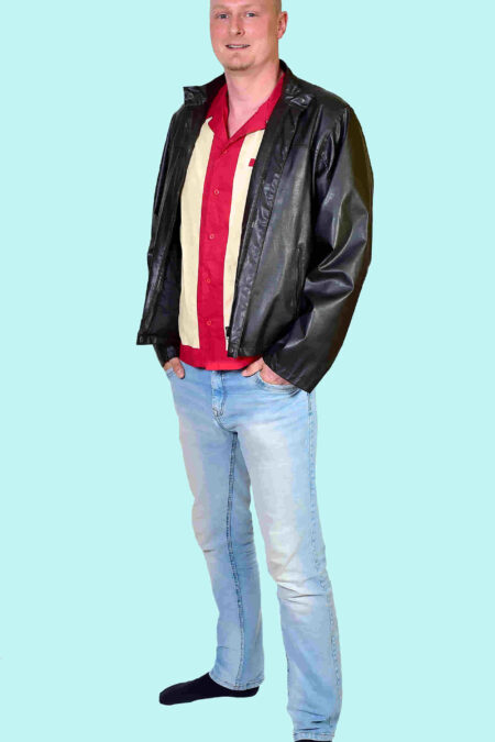 Kostüm Lederjacken Joe Gr. XL für Erwachsene. 18,- € für vier Tage. Zubehör inkl. Chemnitzer Kostümverleih. R-09