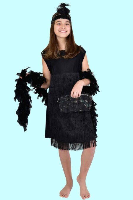 Kostüm Franzen Charleston Kleid 20. Jahre. Gr. L für Jugendliche. 21,- € für vier Tage. Zubehör inkl. – 20er01 - Chemnitzer Kostümverleih