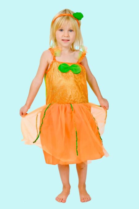 Kostüm Kürbis Halloween Gr.120 für Kinder 14,- € für vier Tage. Zubehör inklusive - Chemnitzer Kostümverleih - H-101
