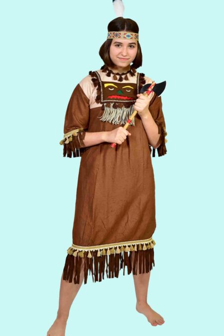 Kostüm Mexiko Maya Gr. 146 für Kinder. 17,- € für vier Tage. Zubehör inklusive. Chemnitzer Kostümverleih. W-235