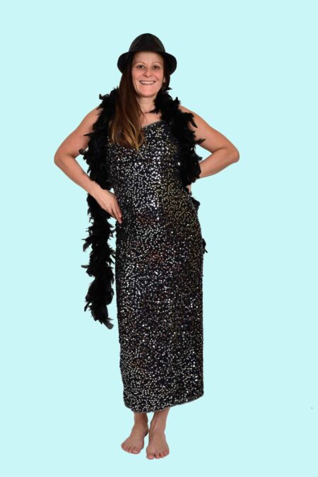 Kostüm Pajetten Kleid 20. Jahre. Gr. 38 für Erwachene. 31,- € für vier Tage. Zubehör inkl. – 20er06 - Chemnitzer Kostümverleih