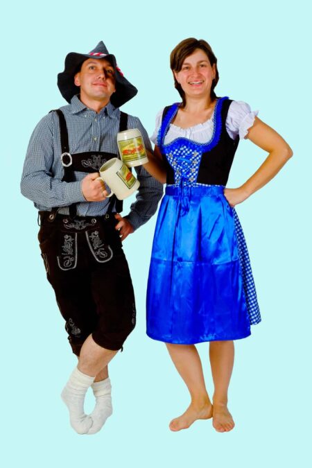 Als Paar richtig dabei sein und noch sparen :-) Betstehend aus Kostüm:  Kostüm Oktoberfest Fridl Echt-Lederhose Gr. 50-52 für Erwachsene. W73 und Kostüm Dirndl Oktoberfest Gr. 38. W69 Preis für vier Tage. Zubehör inklusive Kostüme aus Chemnitz für Sachsen, Dresden, Leipzig und bundesweit.