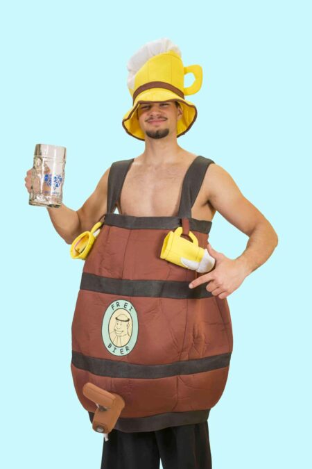 Kostüm Frei Bier Gr. XL für Erwachsene. 25,- € für vier Tage. Zubehör inklusive. Chemnitzer Kostümverleih F-81