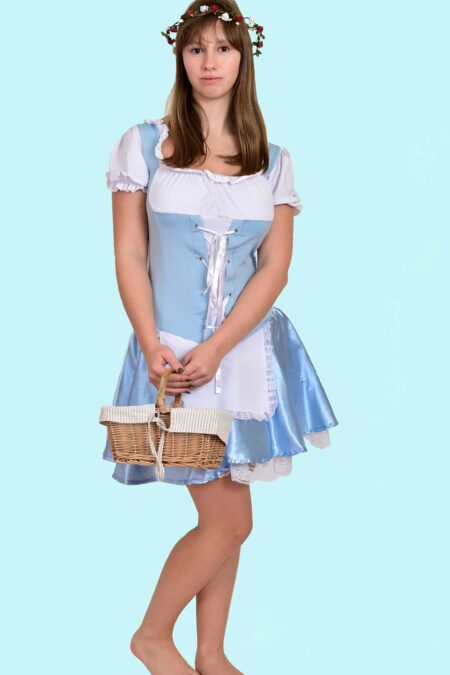 Kostüm blaue Nanny Gr. 38 für Jugendliche. 19,- € für vier Tage. Zubehör inklusive. Chemnitzer Kostümverleih B-98
