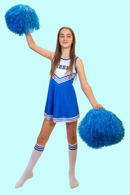 Kostüm Cheerleader Gr. 140 für Kinder. Zubehör inklusive. Chemnitzer Kostümverleih B-110