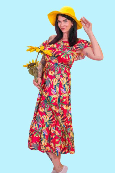 Kostüm Kleid Hawaii Gr. 42 für Erwachsene. Zubehör inklusive. Chemnitzer Kostümverleih. W-256