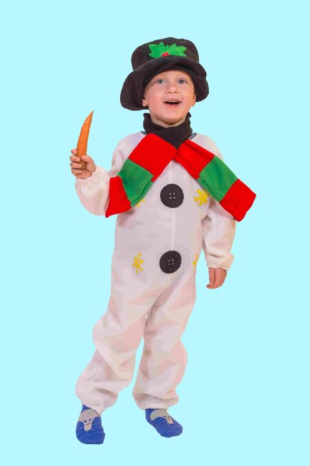 Kostüm kleiner Schneemann Gr. 110 für Kinder. Zubehör inklusive. Chemnitzer Kostümverleih F-87